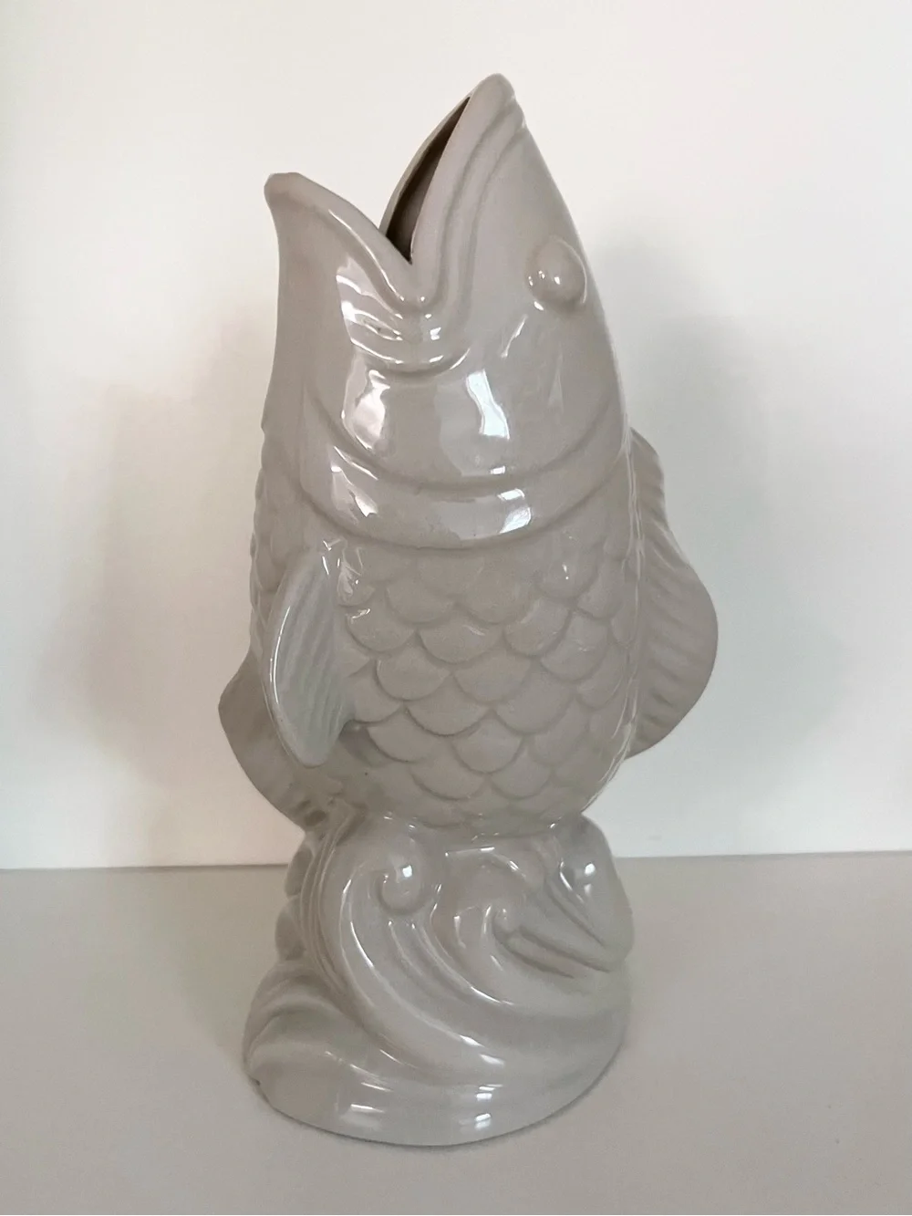 Koi fish glazed ceramic vase